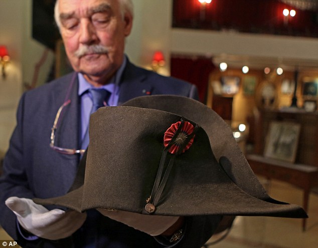 Rare: The last time one of the hats came up for sale in France was in 1968, meaning there was huge interest today. Napoloen changed his hat at least three times a year, and this one was recovered by Joseph Giraud