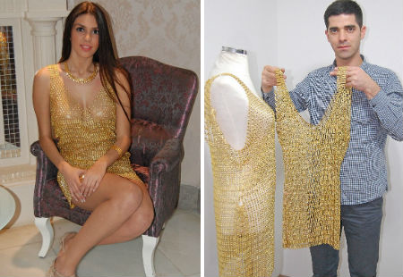 Chiếc váy làm bằng vàng khá sexy