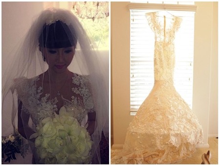 Những chiếc váy cưới gây xôn xao nhất Vbiz năm 2014