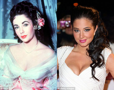 Nữ diễn viên Elizabeth Taylor và nữ ca sĩ Tulisa Constavalos.