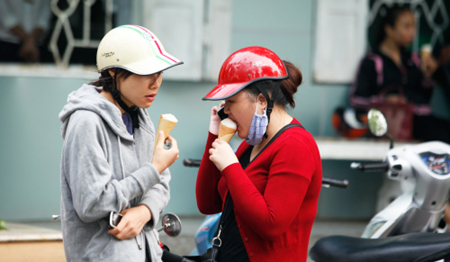 Hà Nội, ăn kem, mùa đông, rét