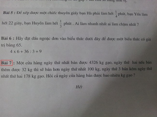 Đề Toán dữ liệu mập mờ khiến học sinh đau đầu. Ảnh: FB.