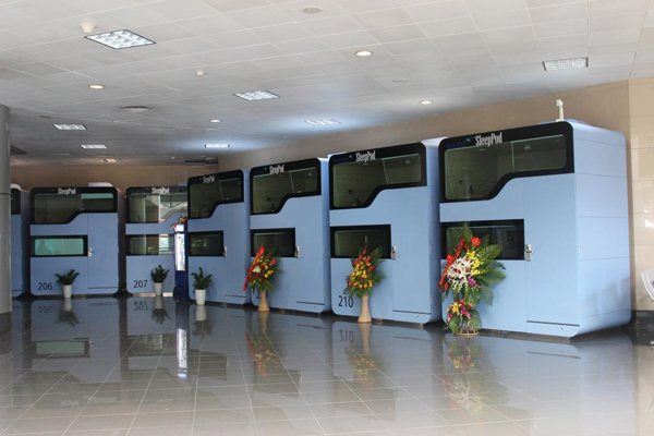Phòng ngủ VATC  bố trí ngay tại trung tâm của tầng 3, sảnh đi nhà ga T1, sân bay Quốc tế Nội Bài.