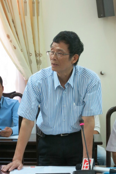 Nhạc sỹ Trương Ngọc Ninh, thành viên hội đồng thẩm định ca khúc Chắc ai đó sẽ về trò chuyện với phóng viên.