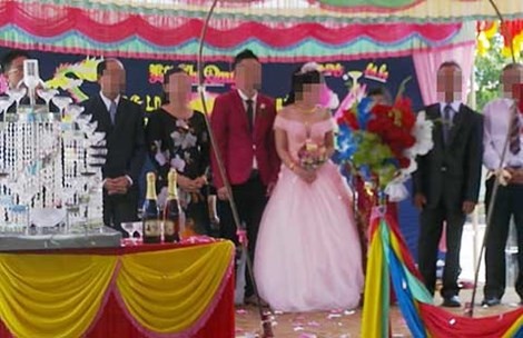 Đám cưới ngày 26-5 của anh N. và cô K. tại phường Thác Mơ (thị xã Phước Long, Bình Phước). (Ảnh do gia đình chị Thảo cung cấp).