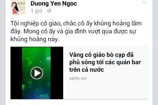 Status đang gây bão của Dương Yến Ngọc