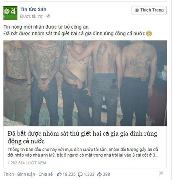 Fanpage của Nguyễn Hải Dương trong vụ thẩm sát Bình Phước