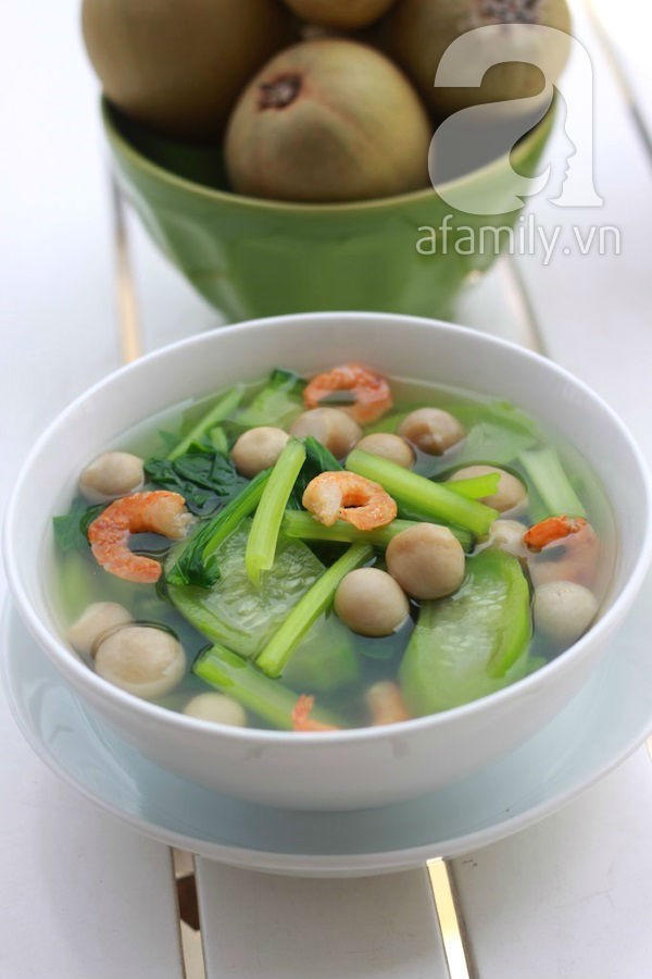 Canh mướp nấu nấm