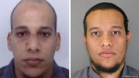 Ảnh của 2 anh em nhà Kouachi trong lệnh truy nã của cảnh sát Pháp (Ảnh:
