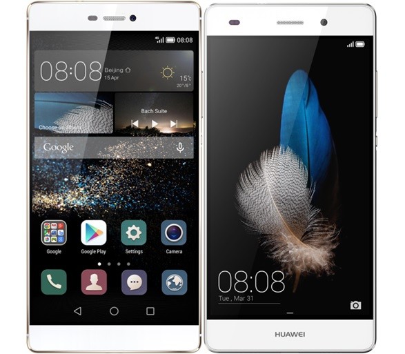 Smartphone P8 (trái) và P8 Lite (phải) của Huawei.