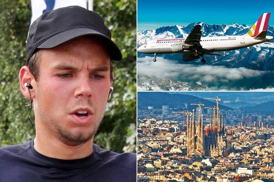 Andreas Lubitz, cơ phó trên chuyến bay 9525 thuộc hãng hàng không Germanwings (trái)Ảnh: MIRROR