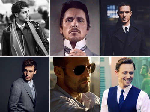 Sáu trong số những tài tử Anh đang gây sốt tại Hollywood (từ trái sang, từ trên xuống) - Henry Cavill, Christian Bale, Tom Hardy, Sam Claflin, Jason Statham và Tom Hiddleston.