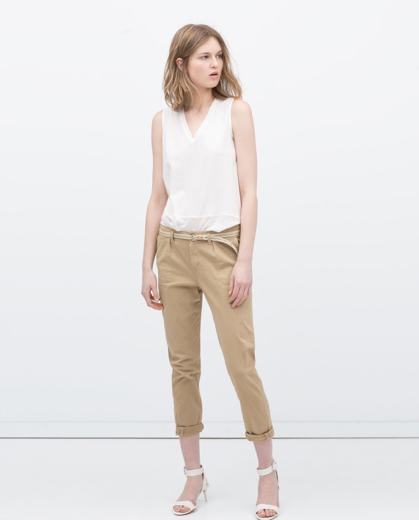 Image 1 of TOPSTITCHED CHINOS from Zara 