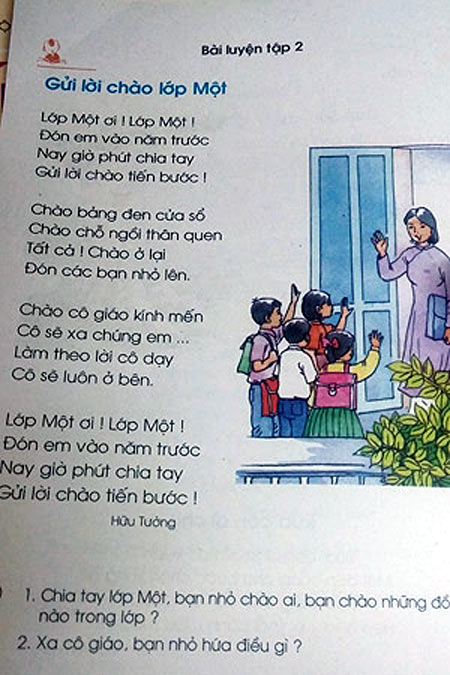 Gửi lời chào lớp Một, Nguyễn Hữu Tưởng, Nguyễn Minh Thuyết, Đặng Thị Lanh, Trần Mạnh Hưởng