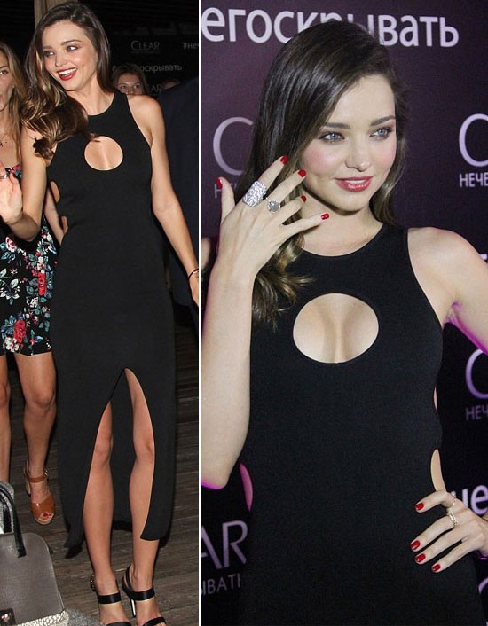 Trong sự kiện mới đây, Miranda Kerr khiến nhiều người trầm trồ về vẻ đẹp quyến rũ với chiếc váy đen khoét tròn tại đôi 