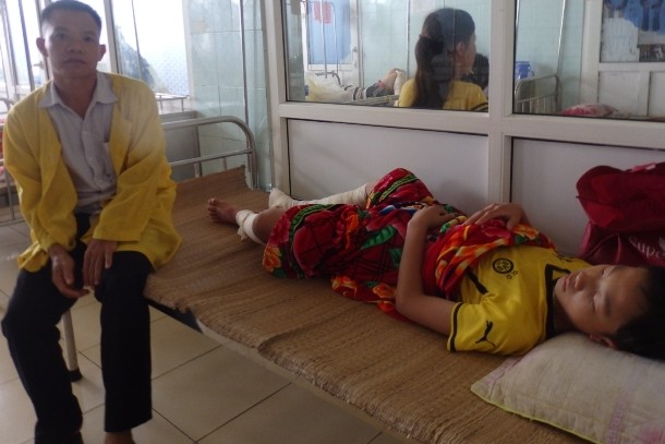 Ông Nguyễn Thế Đệ có con trai Nguyễn Thế Giang đang điều trị tại Bệnh viện Nhi Thanh Hóa