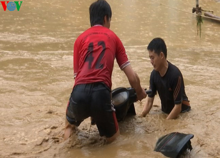 Mưa, lũ cũng đã gây thiệt hại nghiêm trọng về người và của tại Sơn La. Ảnh: VOV