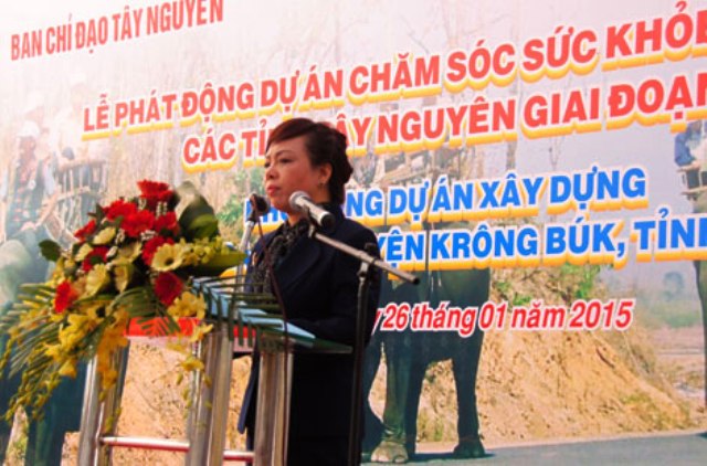 Bộ trưởng Bộ Y tế Nguyễn Thị Kim Tiến, phát biểu tại Lê phát động dự án