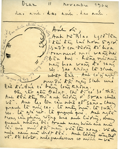 Bút tích của Trịnh Công Sơn trong một bức thư