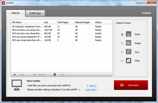 UniPDF là ph&acirc;̀n m&ecirc;̀m chuy&ecirc;n dụng giúp chuy&ecirc;̉n đ&ocirc;̉i file PDF sang file Word.