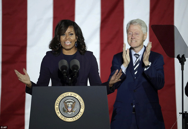 
Vợ ông Obama cũng có bài phát biểu ý nghĩa về cuộc vận động tranh cử Tổng thống. Bà Michelle cũng nêu rõ quan điểm ủng hộ bà Hillary.
