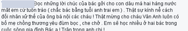 
Nhiều người ủng hộ vợ đại gia đã lên tiếng.
