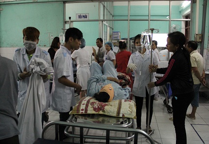 
 

Các nạn nhân đang tiếp tục được điều trị tích cực tại BVĐK Thái Bình. Ảnh: ĐB
