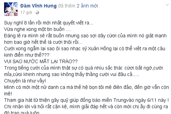 
Đàm Vĩnh Hưng bức xúc vì bị vu oan ăn chặn tiền từ thiện.
