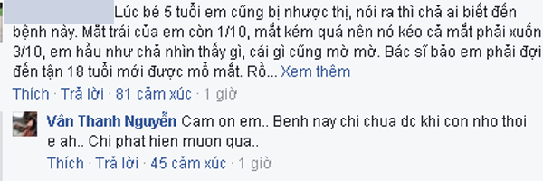 
Vân Hugo chia sẻ, cô bị phát hiện muộn nên không chữa được.
