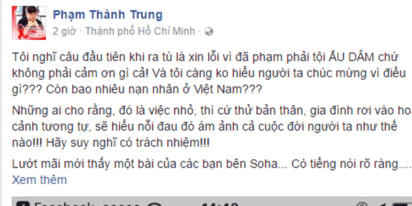 
Đồng quan điểm với Hương Ngân là nhà báo Thành Trung.
