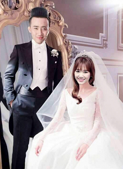 Khoảng cuối tháng 9, bức ảnh Hari Won - Trấn Thành chụp như hình cưới được lan truyền khiến cả hai vướng tin đồn sắp tổ chức hôn lễ cuối năm nay. Tuy vậy, nữ ca sĩ cho biết đây chỉ là ảnh ghép.