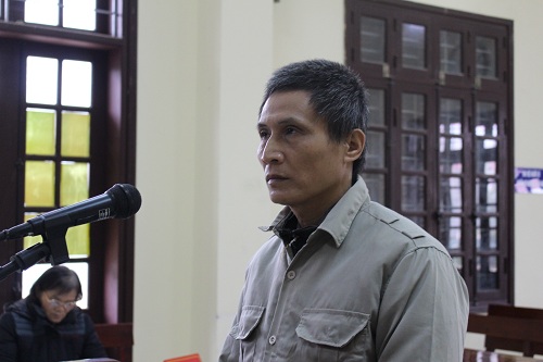 Bị cáo Lưu Văn Trọng tại phiên tòa sơ thẩm. Ảnh: Hồng Vân