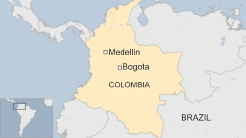 
Vị trí thành phố Medellin, Colombia. Đồ họa: BBC.
