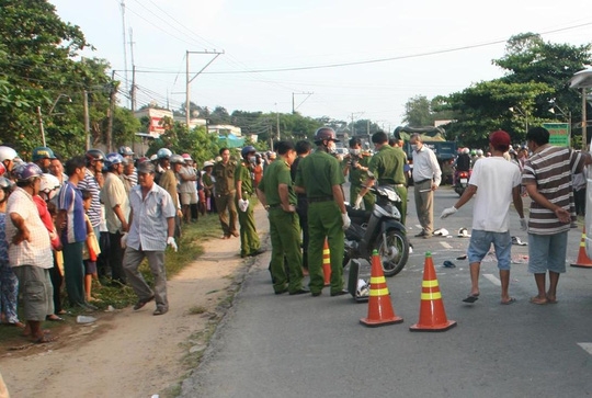 Hiện trường vụ tai nạn. Ảnh: L.Kh&aacute;nh