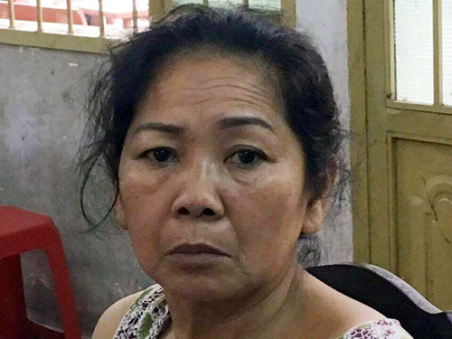 Bà Điệp tại cơ quan điều tra.