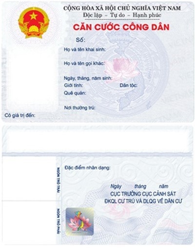 Mẫu thẻ căn cước c&ocirc;ng d&acirc;n. Ảnh: Zing