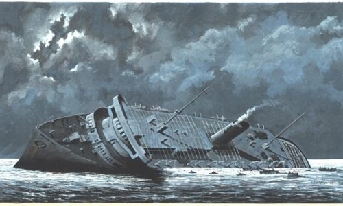 
Tàu Wilhelm Gustloff lúc bị đánh chìm. Ảnh minh họa: wilhelmgustloff.com
