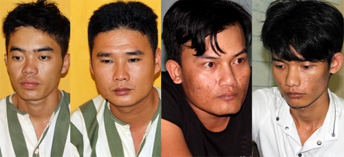 4 t&ecirc;n d&ugrave;ng s&uacute;ng cướp tiệm v&agrave;ng ở T&acirc;y Ninh nhanh ch&oacute;ng sa lưới. Ảnh: Hồng Tuyết