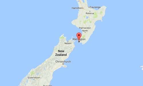 
Vị trí thủ đô Wellington của New Zealand. Đồ họa: Google Maps.
