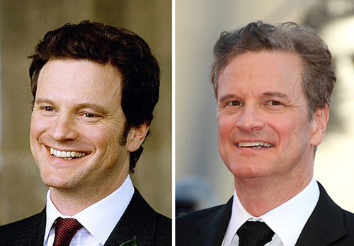 Kể từ sau Nhật ký tiểu thư Jones năm 2001, Colin Firth có nhiều vai diễn đáng chú ý trong The Kings Speech, Kingsman: The Secret Service. Tài tử 56 tuổi (phải) vẫn hút hồn khán giả nữ khi vào vai anh chàng Mark Darcy yêu cuồng nhiệt nhưng không biết cách thể hiện tình cảm.