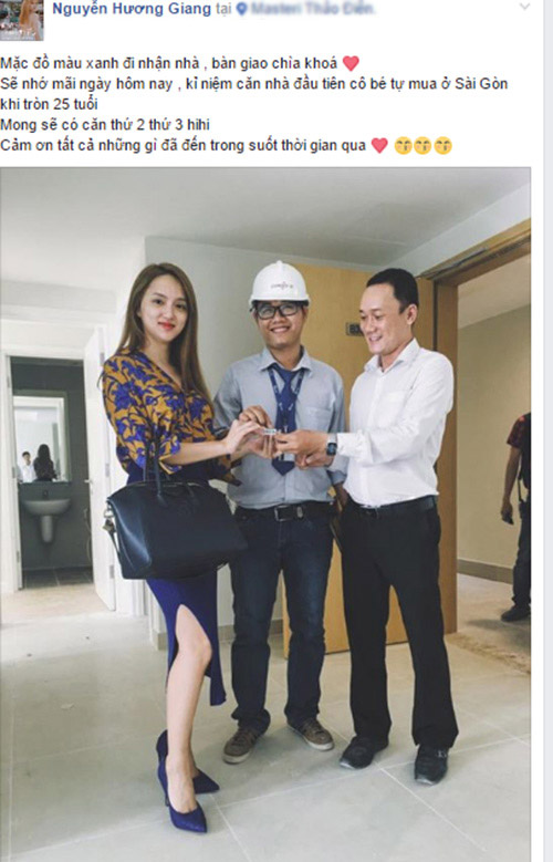 Hương Giang tự tin &ldquo;khoe&rdquo; tr&ecirc;n trang c&aacute; nh&acirc;n tự tay mua được nh&agrave; v&agrave; mong c&oacute; th&ecirc;m nhiều lần như thế