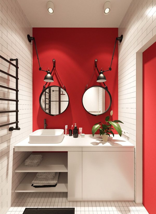 
Khu tắm và vệ sinh thiết kế hiện đại được ngăn cách bằng các ô tường kính độc đáo.
