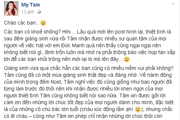 
Mỹ Tâm bất ngờ lên tiếng về hành động đẹp của mình.
