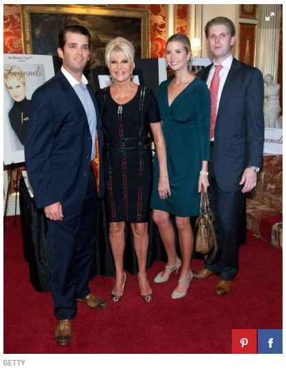 
Bà Ivana cùng 3 người con chung với ông Donald Trump.

