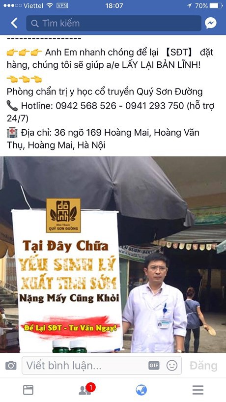 
Bức ảnh mà bác sỹ Nguyễn Ngọc Chung bị lợi dụng hình ảnh cho quảng cáo bán thuốc gây bức xúc trong dư luận. (ảnh: Internet)
