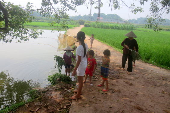 Tại các vùng nông thôn, trẻ em thường theo cha mẹ ra đồng, vui chơi tại các khu vực gần ao, hồ sông, suối… tiềm ẩn nhiều nguy cơ tai nạn đuối nước. Ảnh minh họa