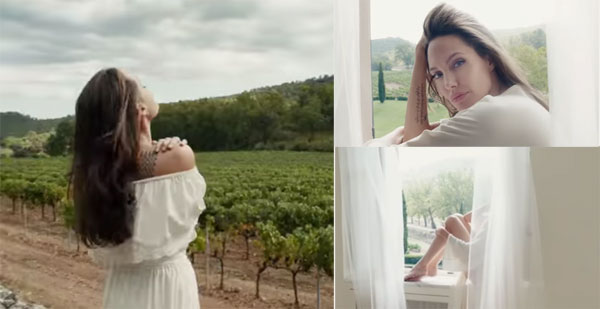 
Jolie trong video quảng cáo nước hoa của Pháp.
