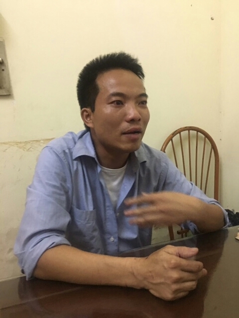 Đối tượng Lê Xuân Thuận tại cơ quan điều tra.