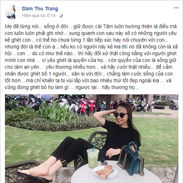 
Ngay sau khi cùng đăng trạng thái đính hôn với Cường Đô la, Đàm Thu Trang viết những dòng trắc ẩn.
