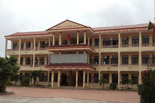 Trường THCS Hồng Phong, nơi ông Cường công tác. Ảnh: TL